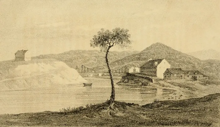 Framed Print : The Cumberland Road, was the first part of what was to become The National Road'. It began in Cumberland, Maryland, and ultimately extended west to Vandalia, Illinois