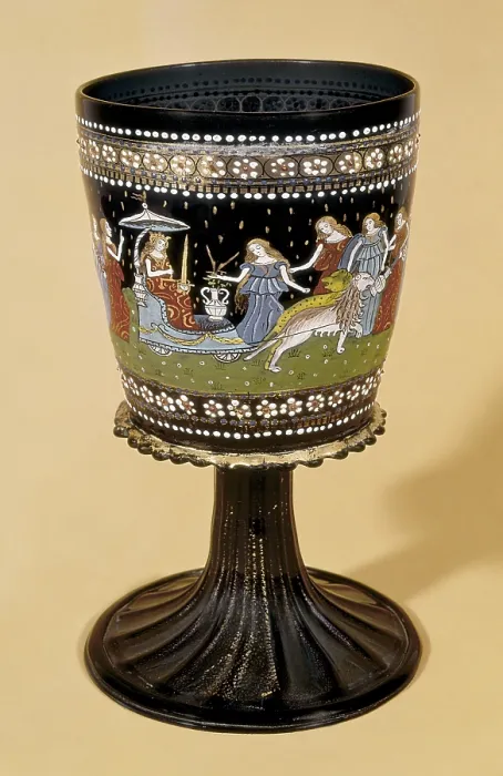 Framed Print : Cup of enamelled glass (15th c.). Renaissance art. Glass and Crystal. ITALY. Florence. Bargello National Museum. Proc: ITALY. Venice. Murano