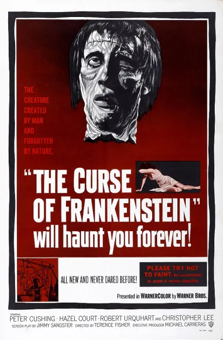 Framed Print : THE CURSE OF FRANKENSTEIN, Christopher Lee (top), 1957 Framed Print : THE CURSE OF FRANKENSTEIN, Christopher Lee (top), 1957