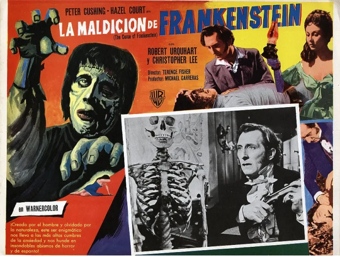 Framed Print : THE CURSE OF FRANKENSTEIN, Peter Cushing (inset), Christopher Lee, Hazel Court, poster art, 1957 Framed Print : THE CURSE OF FRANKENSTEIN, Peter Cushing (inset), Christopher Lee, Hazel Court, poster art, 1957