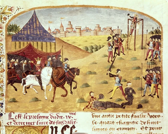 Framed Print : CURTIUS, Rufus Quintus (1st century). The history of Alexander the Great. 1461 - 1468. Execution of the seneschals of the outskirts (officers in noble homes) Framed Print : CURTIUS, Rufus Quintus (1st century). The history of Alexander the Great. 1461 - 1468. Execution of the seneschals of the outskirts (officers in noble homes)