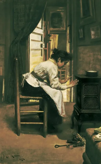 Framed Print : CUSI, Manuel (1859-1922). Woman in front of a stove. 1896. Oil on canvas. SPAIN. Vilanova i la Geltr. Vctor Balaguer Museum-Library. AISA / Everett Collection**US SALES ONLY** Framed Print : CUSI, Manuel (1859-1922). Woman in front of a stove. 1896. Oil on canvas. SPAIN. Vilanova i la Geltr. Vctor Balaguer Museum-Library. AISA / Everett Collection**US SALES ONLY**