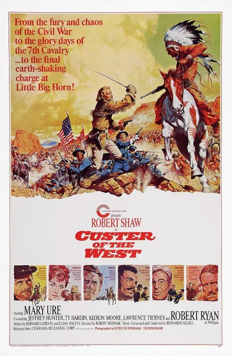 Framed Print : CUSTER OF THE WEST, US poster art, top left: Robert Shaw as General Custer, bottom starting second from left: Mary Ure, Jeffrey Hunter, Ty Hardin, bottom far right: Robert Shaw Framed Print : CUSTER OF THE WEST, US poster art, top left: Robert Shaw as General Custer, bottom starting second from left: Mary Ure, Jeffrey Hunter, Ty Hardin, bottom far right: Robert Shaw