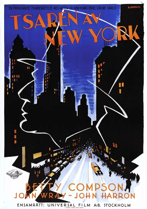 Framed Print : CZAR OF BROADWAY, (aka TSAREN AV NEW YORK), Swedish poster art, 1930