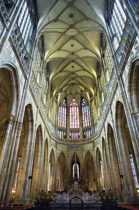 Framed Print : CZECH Rep.. Prague. Saint Vitus Cathedral. Main nave and groin vault. Gothic art. - Lucas Vallecillos / Iberfoto / Everett Collection (581368)**US SALES ONLY**