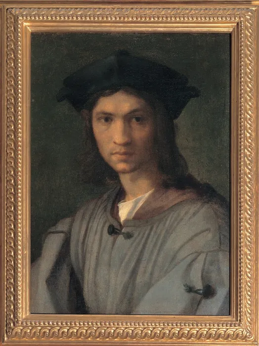 Framed Print : d'Agnolo Andrea known as Andrea del Sarto, Presumed Portrait of Baccio Bandinelli (or Self-portrait), 1513 - 1515, 16th Century, panel, Italy, Tuscany, Florence