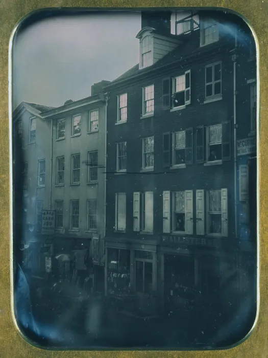 Framed Print : Daguerreotype of No. 48 and 46, Chestnut Street, Philadelphia, Pennsylvania 1854 Framed Print : Daguerreotype of No. 48 and 46, Chestnut Street, Philadelphia, Pennsylvania 1854