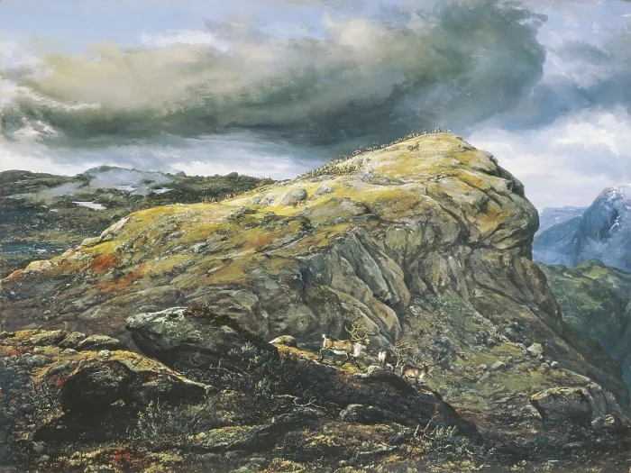 Framed Print : DAHL, Johan Christian (1788-1857). Romantic Landscape. 1851. Romanticism. Oil on canvas. NORWAY. Oslo. Galleria Nazionale (National Gallery)