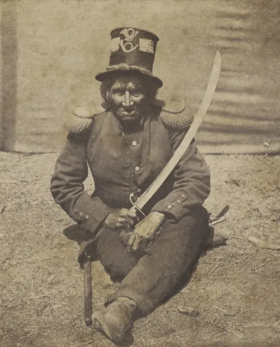 Framed Print : Dakota Chief who was engaged in the Dakota War of 1862. Photo was distributed as a stereograph by an unidentified photographer (BSLOC_2018_8_10)
