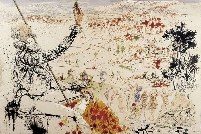 Framed Print : DALI, Salvador (1904-1989). Don Quixote. 1957. Illustrated edition of Cervantes work. Litography. AISA / Everett Collection - Image has fine art copyright Framed Print : DALI, Salvador (1904-1989). Don Quixote. 1957. Illustrated edition of Cervantes work. Litography. AISA / Everett Collection - Image has fine art copyright