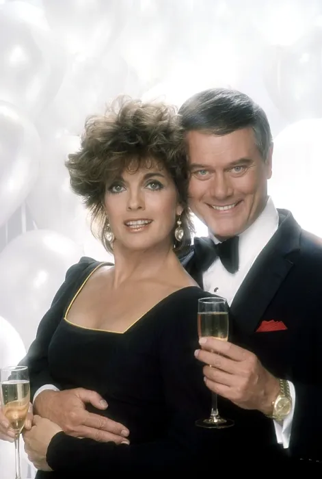 Framed Print : DALLAS, from left, Linda Gray, Larry Hagman, 1978-91 (1984 photo)