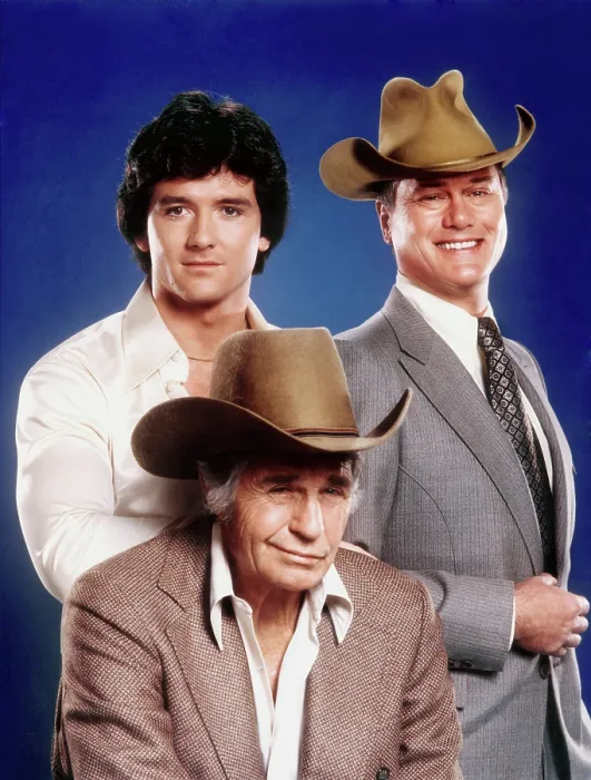 Framed Print : DALLAS, Patrick Duffy, Jim Davis, Larry Hagman, (Season 1), 1978-91