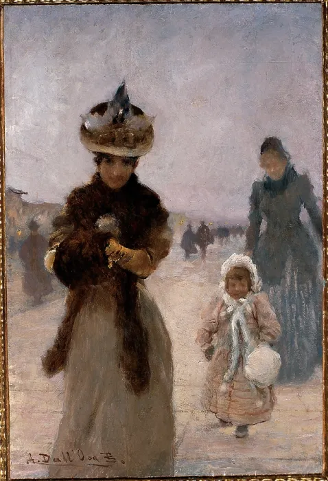 Framed Print : Dall'Oca Bianca Angelo, Promenade, 1885, 19th Century, oil on panel, Private collection (598970) Everett CollectionMondadori Portfolio**US SALES ONLY**