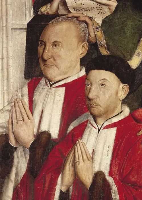 Framed Print : DALMAU, Llus ( -1460). The Virgin of the Councillors. 1443 - 1445. Right detail: the hands of a Councillor. Tempera and oil on wood. Tempera on wood. SPAIN. Barcelona Framed Print : DALMAU, Llus ( -1460). The Virgin of the Councillors. 1443 - 1445. Right detail: the hands of a Councillor. Tempera and oil on wood. Tempera on wood. SPAIN. Barcelona