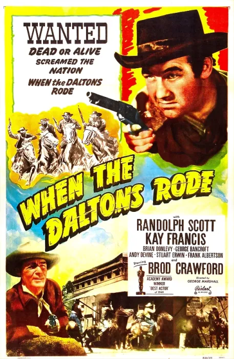 Framed Print : WHEN THE DALTONS RODE, US poster, Broderick Crawford (top), Randolph Scott (bottom) 1940