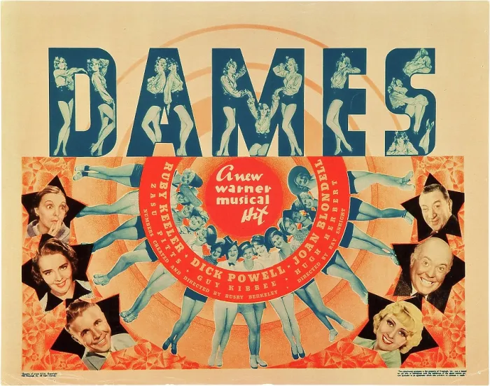 Framed Print : DAMES, bottom from left: Zasu Pitts, Ruby Keeler, Dick Powell, Joan Blondell, Guy Kibbee, Hugh Herbert, 1934