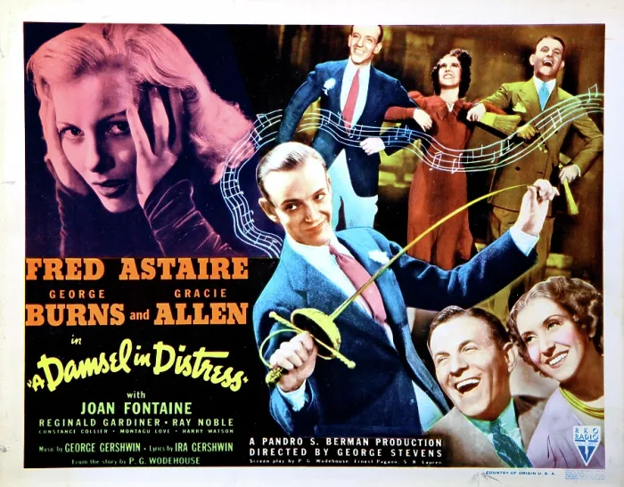 Framed Print : A DAMSEL IN DISTRESS, Joan Fontaine, Fred Astaire, George Burns, Gracie Allen, 1937