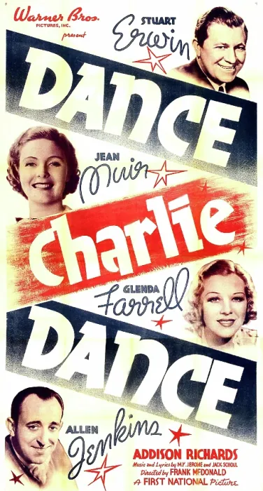 Framed Print : DANCE CHARLIE DANCE, US poster art, from top: Stuart Erwin, Jean Muir, Glenda Farrell, Allen Jenkins, 1937