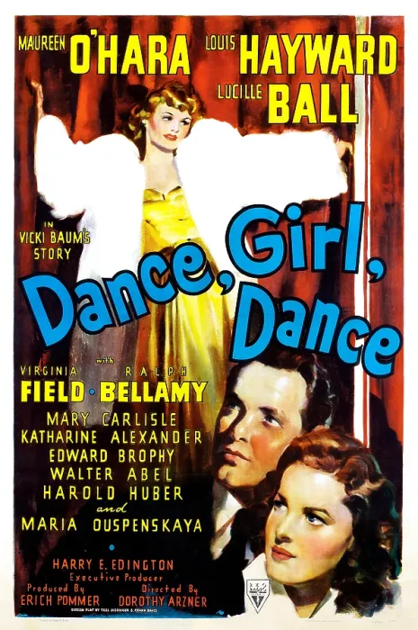 Framed Print : DANCE, GIRL, DANCE, from top, Lucille Ball, Louis Hayward, Maureen O'Hara, 1940