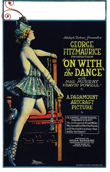 Framed Print : ON WITH THE DANCE, Mae Murray on window card, 1920 Framed Print : ON WITH THE DANCE, Mae Murray on window card, 1920