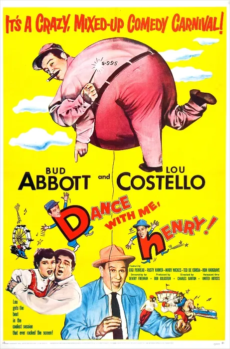 Framed Print : DANCE WITH ME, HENRY!, US poster, Lou Costello (top center), Bud Abbott (bottom center), 1956