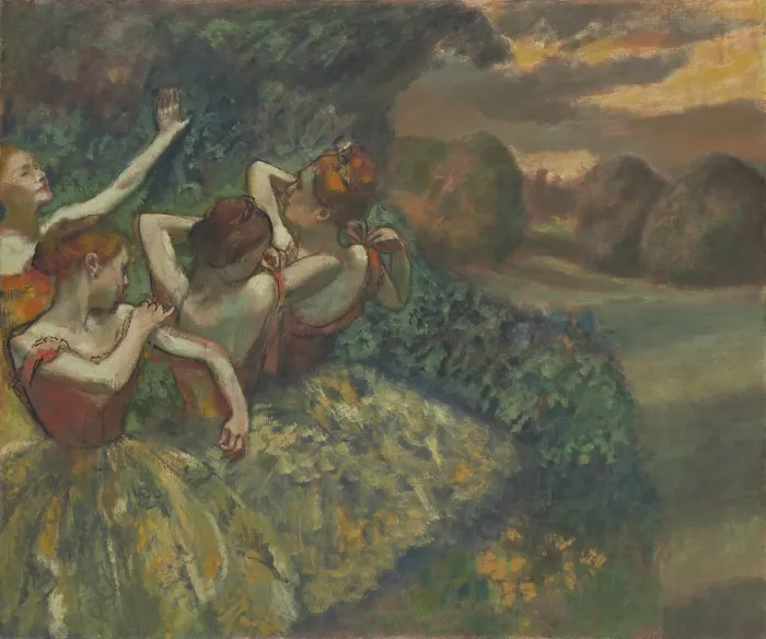 Framed Print : Four Dancers, by Edgar Degas, 1899. French impressionist painting, oil on canvas