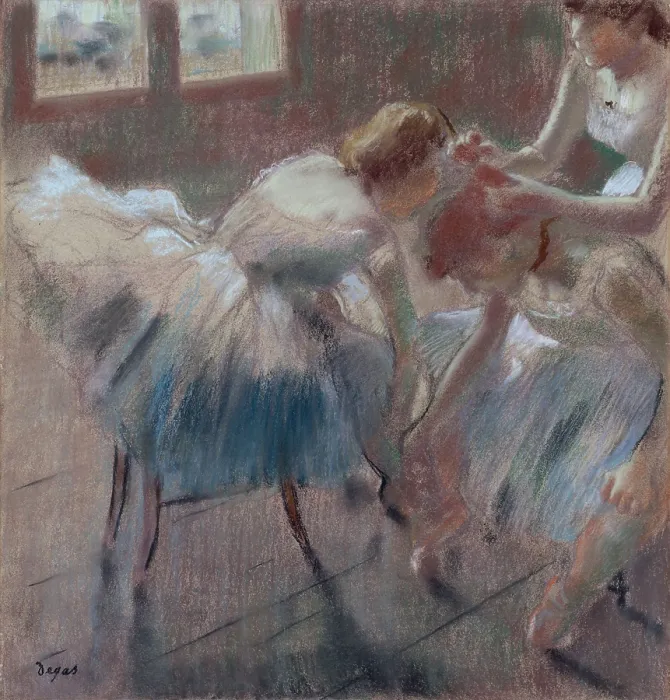 Framed Print : Three Dancers Preparing for Class, by Edgar Degas, 1878-90, French impressionist pastel drawing Framed Print : Three Dancers Preparing for Class, by Edgar Degas, 1878-90, French impressionist pastel drawing