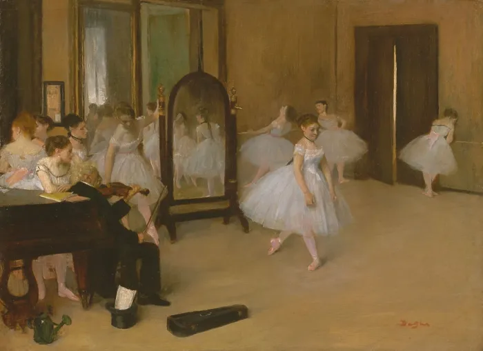 Framed Print : The Dancing Class, by Edgar Degas, 1870, French impressionist painting, oil on wood