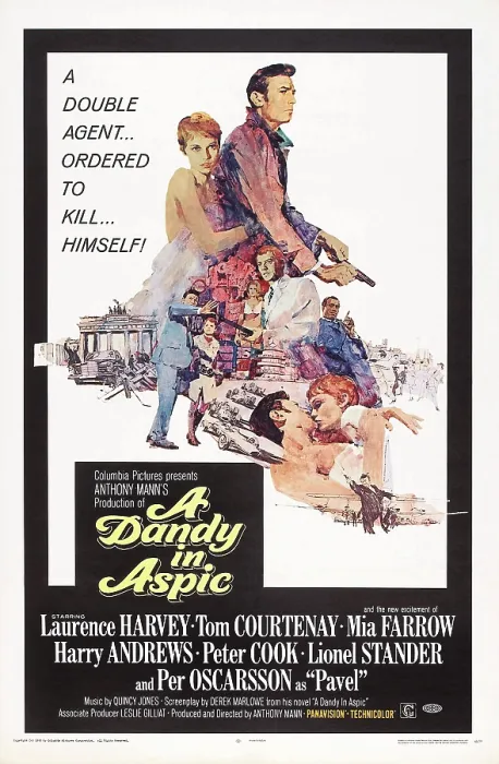 Framed Print : A DANDY IN ASPIC, top from left: Mia Farrow, Laurence Harvey, 1968