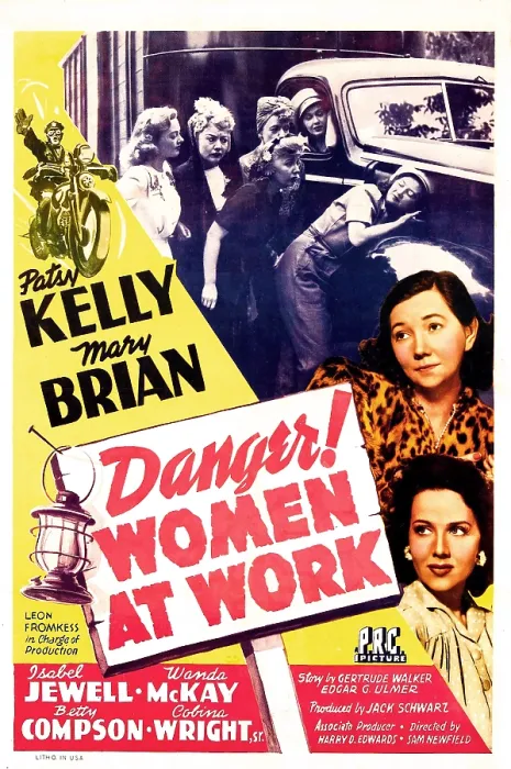 Framed Print : DANGER! WOMEN AT WORK, US poster, middle right: Patsy Kelly, Mary Brian, 1943