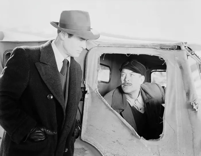 Framed Print : ON DANGEROUS GROUND, from left: Robert Ryan, Ward Bond, 1952