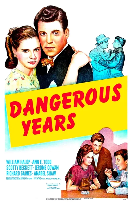 Framed Print : DANGEROUS YEARS, US poster, top left from left: Ann E. Todd, William Halop (aka Billy Halop), bottom right from left: Ann E