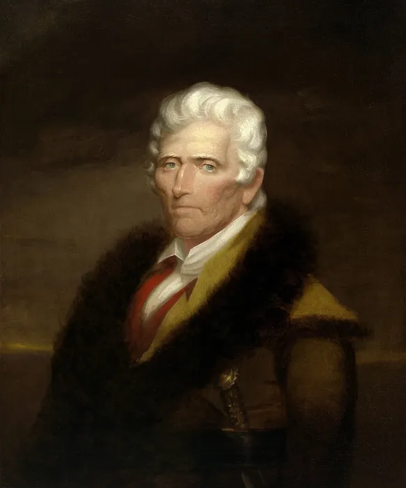 Framed Print : Daniel Boone, by Chester Harding. Posthumous portrait painted around 1820. Boone fought British allied Shawnee Indians in the Revolutionary War in Kentucky Framed Print : Daniel Boone, by Chester Harding. Posthumous portrait painted around 1820. Boone fought British allied Shawnee Indians in the Revolutionary War in Kentucky