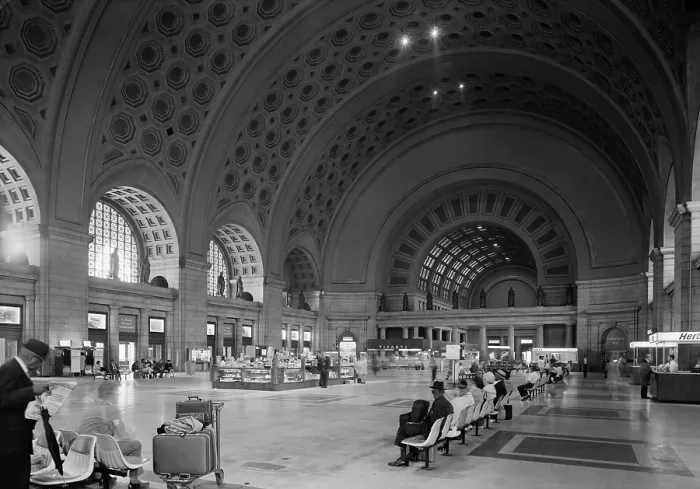 Framed Print : Daniel Burnham's 1907 design for Union Station in Washington, D.C. provided centralized train access while providing a monumental, impressive arrival point for visitors Framed Print : Daniel Burnham's 1907 design for Union Station in Washington, D.C. provided centralized train access while providing a monumental, impressive arrival point for visitors