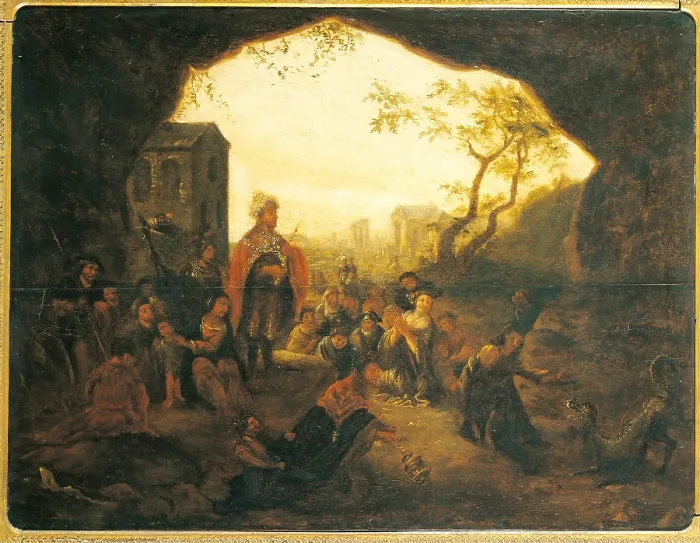 Framed Print : Daniel and the Dragon, by Unknown Dutch artist, 18th Century, oil on panel, 64 x 88 cm - Italy, Lombardy, Milan, Castello Sforzesco, Civic Collections of Ancient Art Framed Print : Daniel and the Dragon, by Unknown Dutch artist, 18th Century, oil on panel, 64 x 88 cm - Italy, Lombardy, Milan, Castello Sforzesco, Civic Collections of Ancient Art