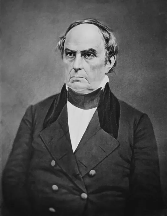 Framed Print : Daniel Webster, in the 1840s. The image is an ink wash drawing copied from a Mathew Brady daguerreotype