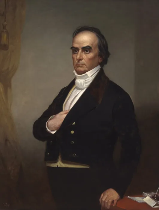 Framed Print : Daniel Webster, posthumous portrait of 1861 by John Pope. Webster was the 14th and 19th Secretary of State under Presidents William H Framed Print : Daniel Webster, posthumous portrait of 1861 by John Pope. Webster was the 14th and 19th Secretary of State under Presidents William H