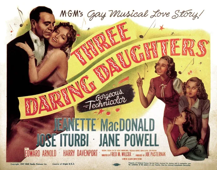 Framed Print : THREE DARING DAUGHTERS, Jose Iturbi, Jeanette MacDonald, Jane Powell, Ann Todd, Elinor Donahue, 1948