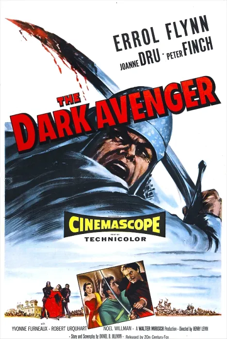 Framed Print : THE DARK AVENGER, (aka THE WARRIORS), US poster, Errol Flynn, 1955 Framed Print : THE DARK AVENGER, (aka THE WARRIORS), US poster, Errol Flynn, 1955