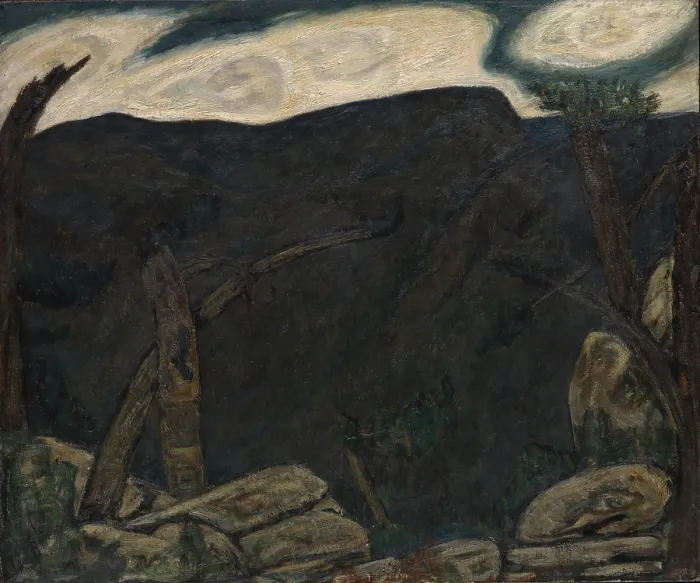 Framed Print : THE DARK MOUNTAIN, NO. 2, by Marsden Hartley, 1909, American painting, oil on paperboard