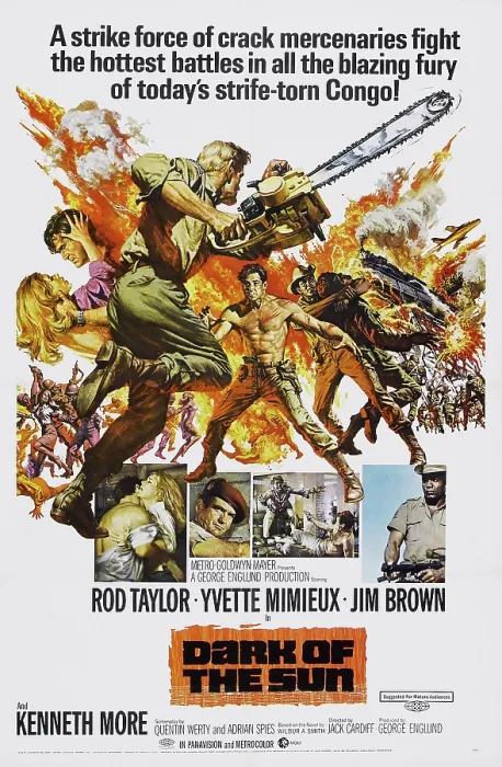 Framed Print : DARK OF THE SUN, (aka THE MERCENARIES), US poster art, Rod Taylor, (center), 1968