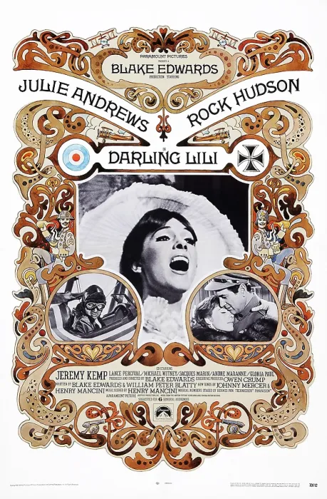 Framed Print : DARLING LILI, US poster art, left inset: Rock Hudson; center: Julie Andrews; right inset: Julie Andrews, Rock Hudson, 1970