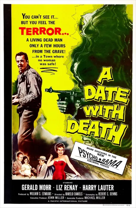 Framed Print : A DATE WITH DEATH, US poster, Gerald Mohr (left), Liz Renay (bottom center), 1959 Framed Print : A DATE WITH DEATH, US poster, Gerald Mohr (left), Liz Renay (bottom center), 1959