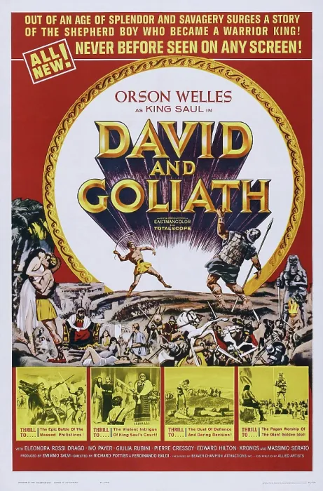 Framed Print : DAVID AND GOLIATH, (aka DAVID E GOLIA), poster art, 1960
