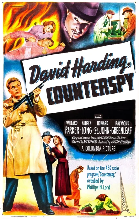 Framed Print : DAVID HARDING, COUNTERSPY, US poster, Willard Parker (left), 1950