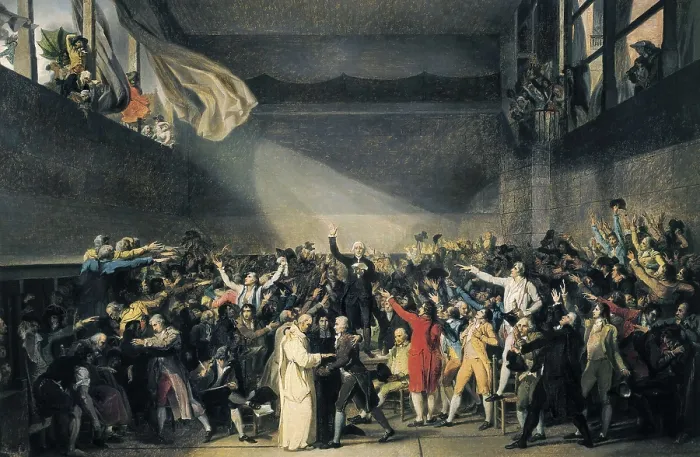 Framed Print : David, Jacques-Louis (1748-1825). Oath taken at the Jeu de Paume, 20 June 1789. 1789-1792. Neoclassicism. Oil on canvas. FRANCE. Paris. Muse Carnavalet (Carnavalet Museum)