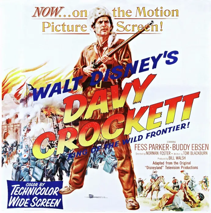 Framed Print : DAVY CROCKETT, KING OF THE WILD FRONTIER, Fess Parker on poster art, 1954