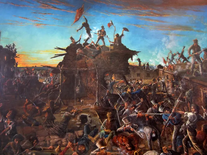 Framed Print : Dawn at the Alamo, by Henry Arthur McArdle, hangs in the Senate Chamber of the Texas State Capitol, Austin, Texas (BSLOC_2019_8_2) Framed Print : Dawn at the Alamo, by Henry Arthur McArdle, hangs in the Senate Chamber of the Texas State Capitol, Austin, Texas (BSLOC_2019_8_2)