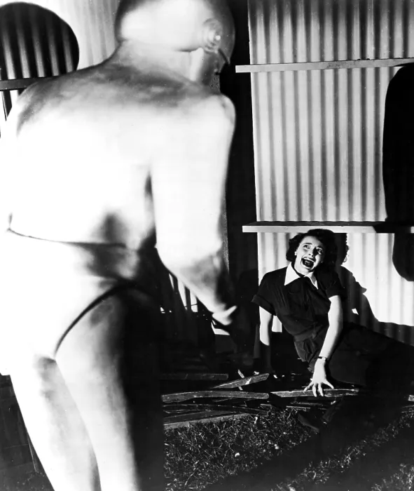 Framed Print : THE DAY THE EARTH STOOD STILL, Gort, Patricia Neal, 1951, TM & Copyright (c) 20th Century Fox Film Corp. All rights reserved. TM and Copyright (c) 20th Century Fox Film Corp