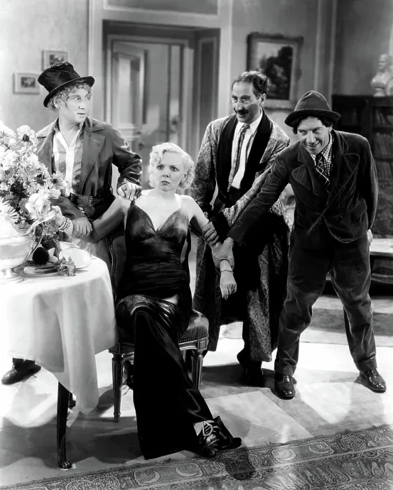 Framed Print : A DAY AT THE RACES, Harpo Marx, Esther Muir, Groucho Marx, Chico Marx, 1937
